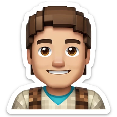 crea un emoji de steve de minecraft solo su cabeza  sticker