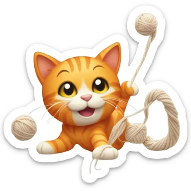 Orange cat playing  sticker