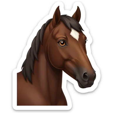 Dark bay horse with large white blaze portrait  sticker