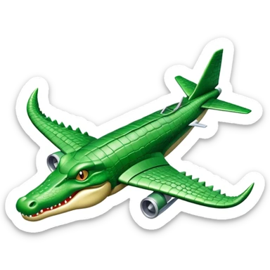 Cocodrilo combinado con un avion sticker