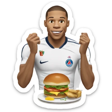Mbappé entrain de manger une noisette sticker