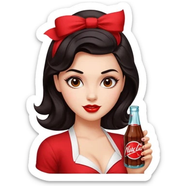 Nuka Cola Girl dark hair sticker