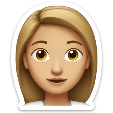 Mujer Blanca con pelo castaño claro y ojos café oscuro sticker