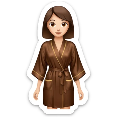 espresso colored silk robe short womens sticker