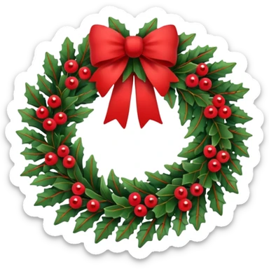 christmas wreath sticker