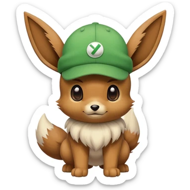 Eevee with Luigi hat sticker