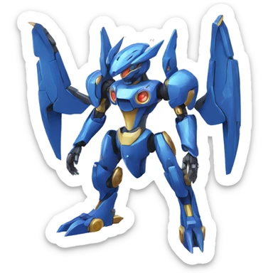a futuristic mechanical Pokémon-Medabot-Dragon full body sticker