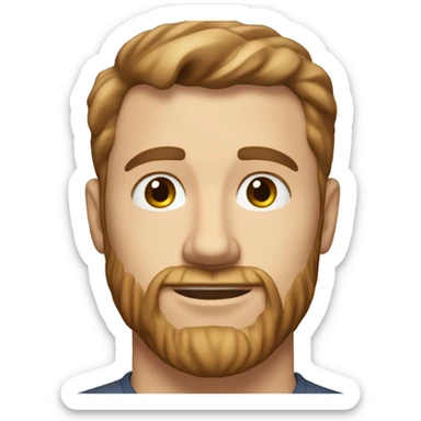 A head and shoulders shot of a 33 year old White man, with short brown hair, with stubble facial hair,   with brown eyes wearing a t-shirt. sticker