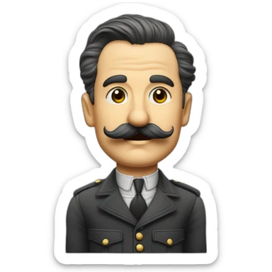 Hero de gerre dans les années 1940 en Allemagne avec la moustache de Chaplin et les cheveux plaqué sur le côté sticker