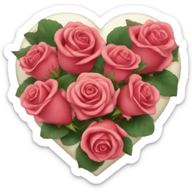 heart and roses sticker