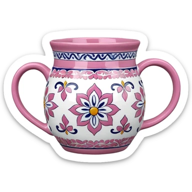 Pink and white Talavera mug  sticker