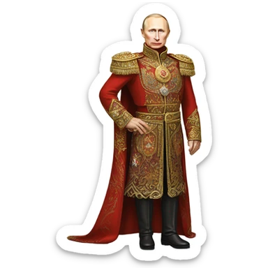 vladimir putin in Romanov dress, full total body sticker