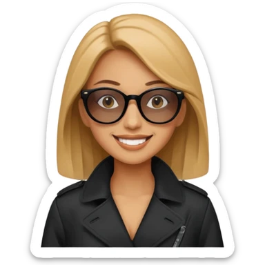 woman in black trenchcoat and sunglasses sticker