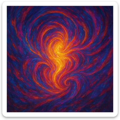 soul, abstract swirling energy, vibrant colors, dynamic, spiritual essence sticker