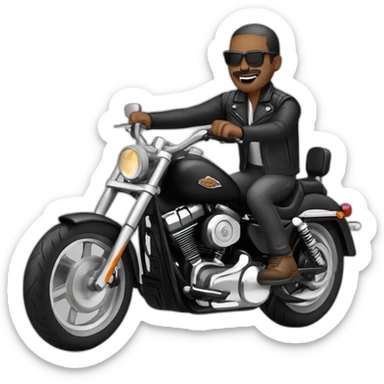 Biker on a Harley Davidson sticker