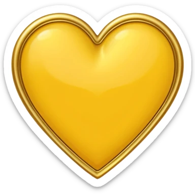 yellow heart with a golden leaf border sticker