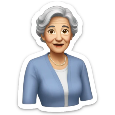 Isabel diaz ayuso detras de un anciano sticker