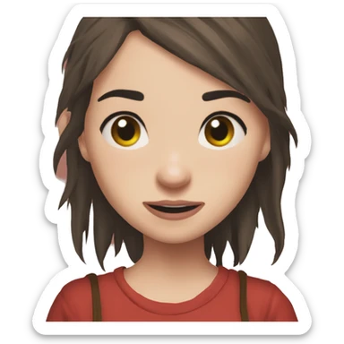 Ellie the last of us red t-shirt Little bit dezoom sticker