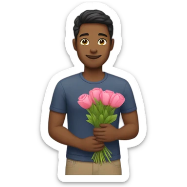 Gay man giving flowers sticker