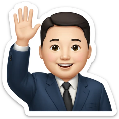 Kim Jong Un waving emoji sticker