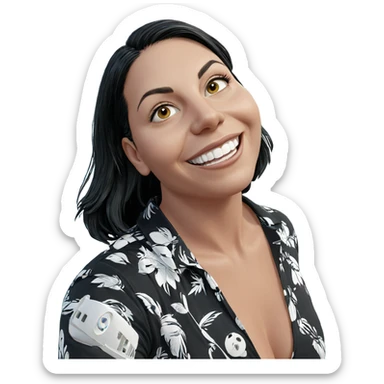 smiling view of ocean boat sticker