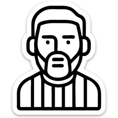 Make the outline thicker while keeping the minimalist Airbnb category icon style, preserve Messi's Argentina jersey and transparent background. sticker