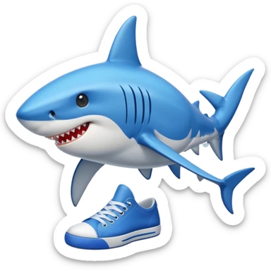 Shark with blue shoes sticker