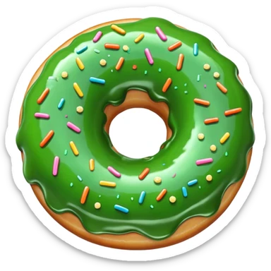 a green slimy donut sticker