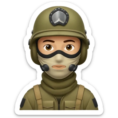 
Iraqi man soldier in helmet and balaclava sticker