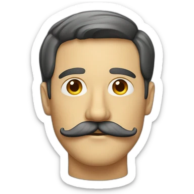 german man with mustache sticker