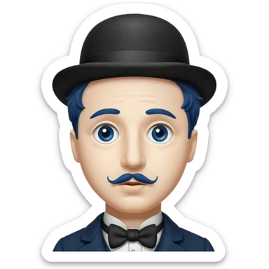 Charlie Chaplin dark blue eyes sticker