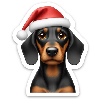 Dackel mit weihnachtsmütze sticker