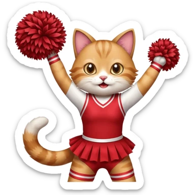 cheerleading cat with pom pom sticker