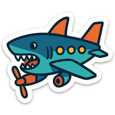 shark-airplane hybrid sticker