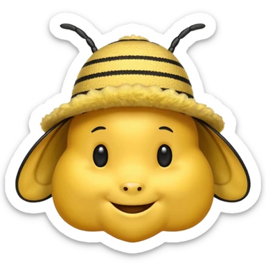 draw iOS emoji Bee, but with iOS emoji gentle hat sticker