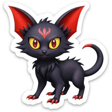 Noibat-Lykoi-Nargacuga-Litten-fusion-Fakemon-Pokémon-creature  sticker
