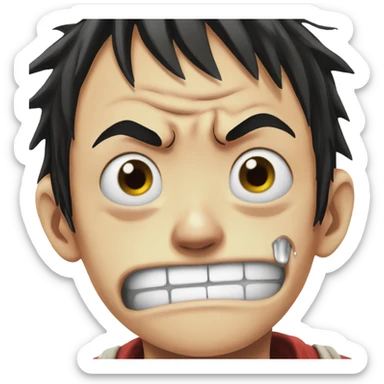 Luffy one piece sad and crying sticker