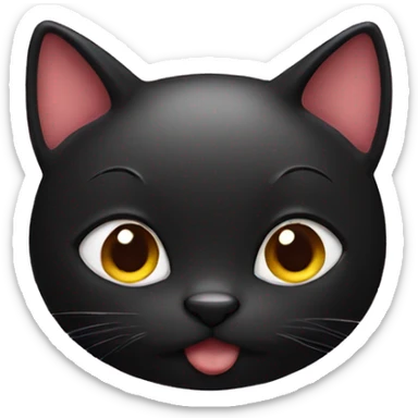 Black cat with hearts sticker