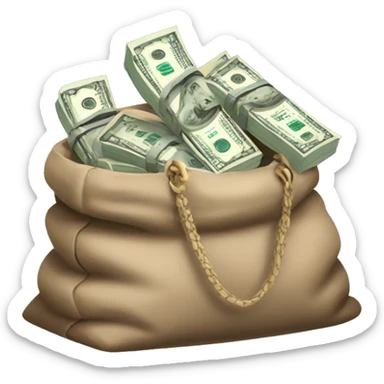 Bags overflowing with money ￼ sticker
