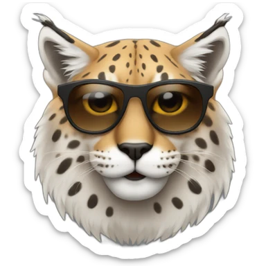 Lynx with sunglasses sticker