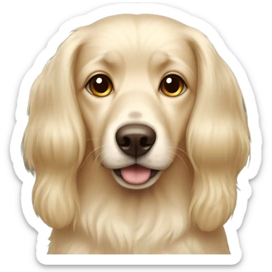 blonde dog with brown eyes and long hair sticker