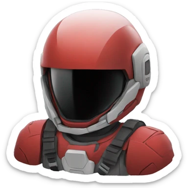 red spacial helmet sticker