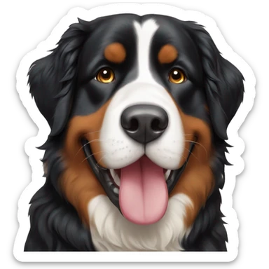 Happy face of Bernese Mountain dog  sticker