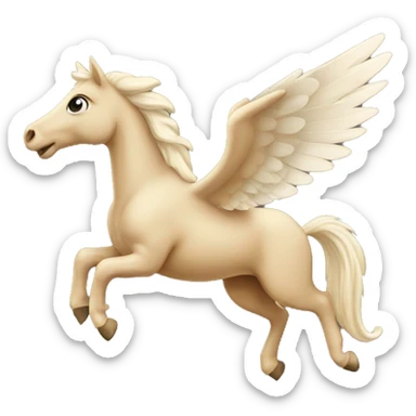 Flying beige Pegasus sticker