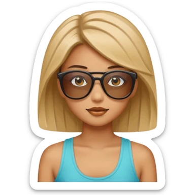 girl with sunglasses above her head sticker