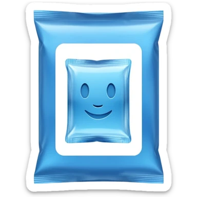 blue pacaged chip with a chip image on it without writing sticker