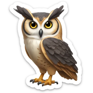 a picture of realistic owl with his wings open sticker