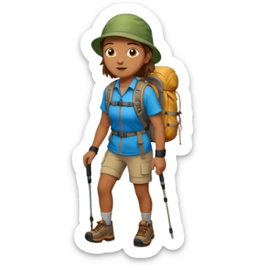 hiking person sticker