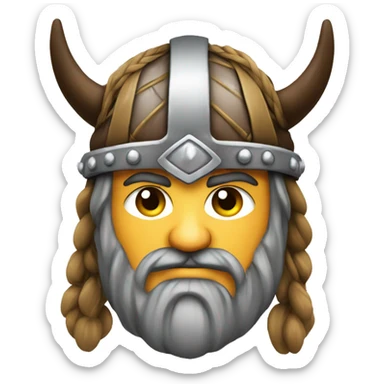 Viking warrior face with long bead sticker