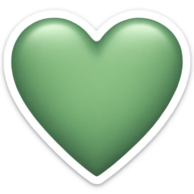 Sage green heart sticker
